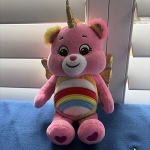 Care Bears Pegasus Unicorn Cheer Bear Plush Stuffed Animal Rainbow Basic Fun